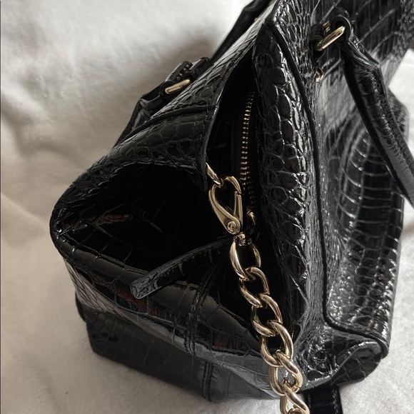Kate Spade Black Crocodile-Embossed Satchel - Picture 3 of 9